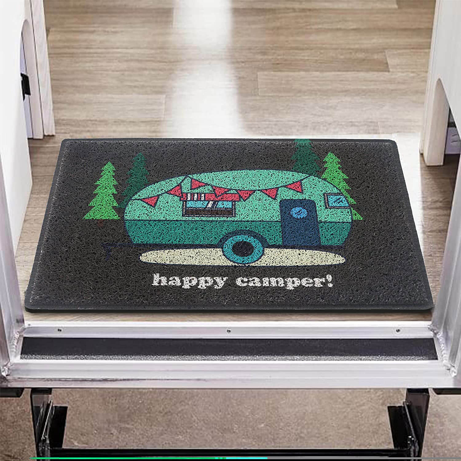Happy Camper Camping Front Door Floor Entrance Mat Indoor Mountain Camp  Bath Kitchen Doormat Garage Carpet