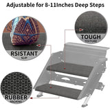 RV Step Covers,Wrap Around Camper Stair Rug,Trailer Step Carpet,23Inch Wide, Grey