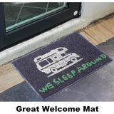 Happy Camper Funny Door Mat Rug Welcome Mat for Front Door, RV Camper Door Mat Outdoor